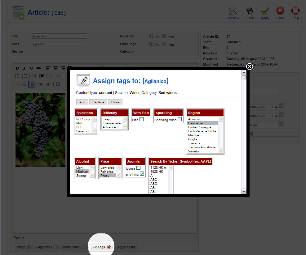 Custom Properties Assign Tags